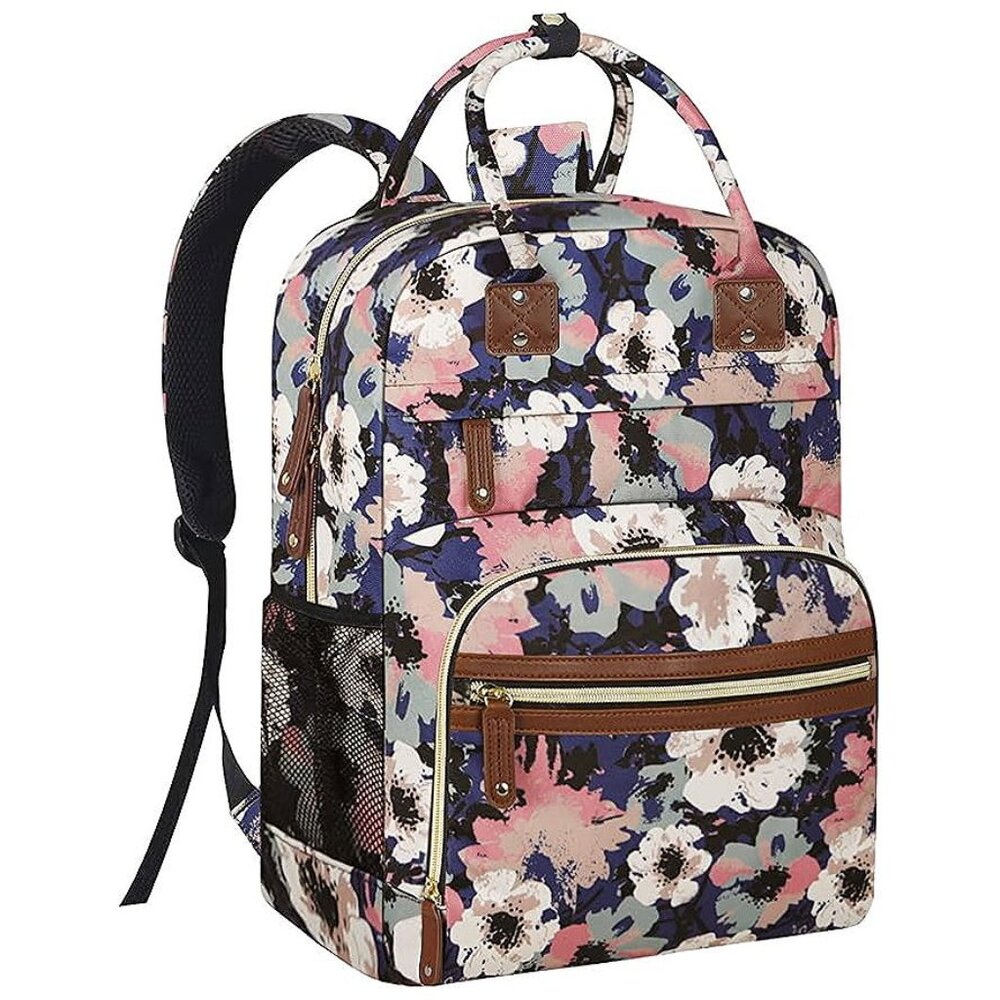 Diaper Bag Backpack Tote for Women Large Capacity, Floral Painting - Picture 1 of 8